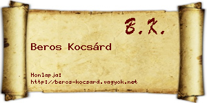 Beros Kocsárd névjegykártya